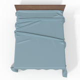 Ручной работы роскошная простыня без резинки Premium из жаккардового сатина хлопка | Stone Blue