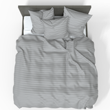 Rankų darbo prabangus Premium juostuoto satino medvilninis antklodės užvalkalas | Drizzle