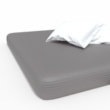 Ручной работы роскошная простыня на резинке Premium из жаккардового сатина хлопка | Wisdom Gray