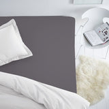 Handmade Luxurious Premium Satin Cotton Fitted Sheet | Opal Gray