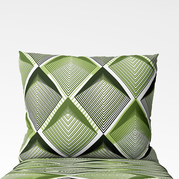 Handmade cotton pillowcase | Emerald Pulse