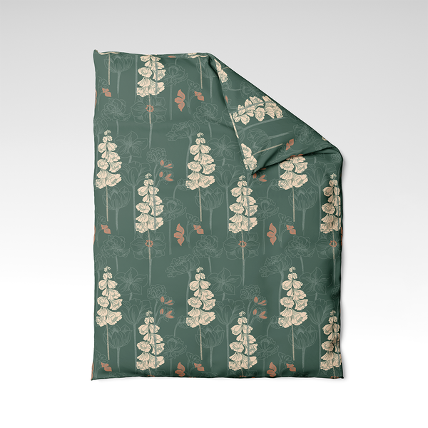 Handmade cotton duvet cover | Botanic Noir