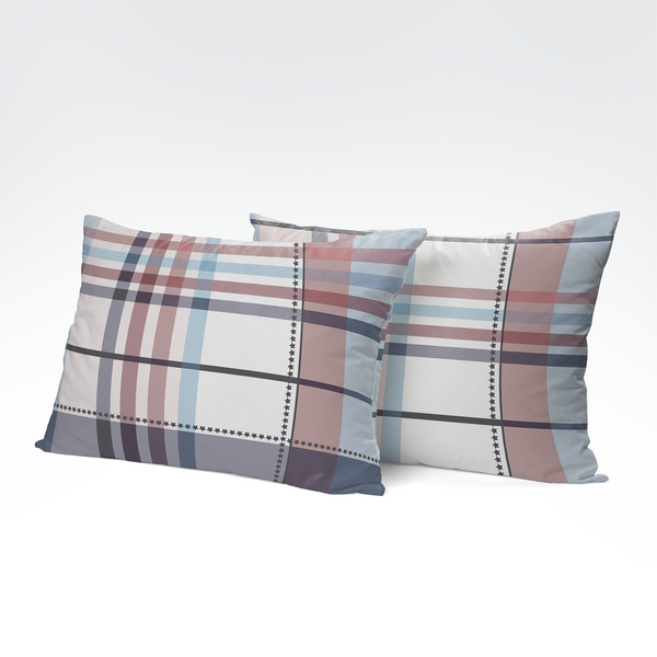 Rankų darbo medvilninis pagalvės užvalkalas | Blush Tartan