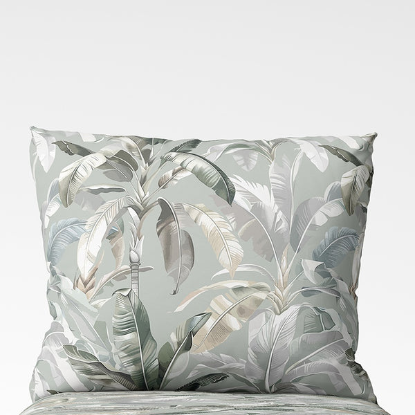 Handmade cotton pillowcase | Tropical Sage
