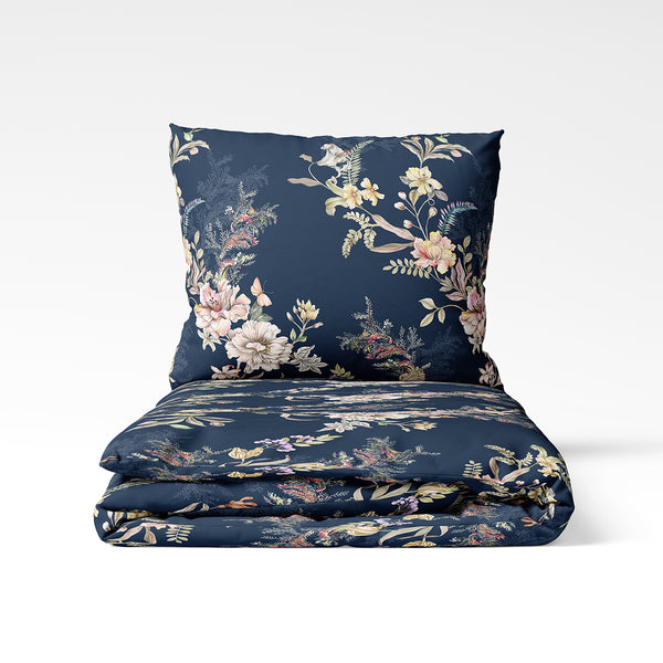 Rankų darbo medvilninis antklodės užvalkalas | Midnight Garden