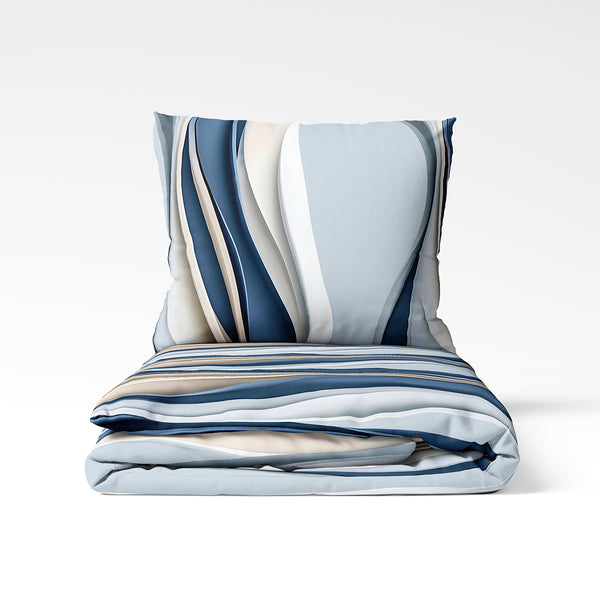 Rankų darbo medvilninis antklodės užvalkalas | Blue Tide