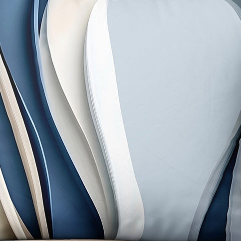 Raštuotas medvilninis audinys | Blue Tide