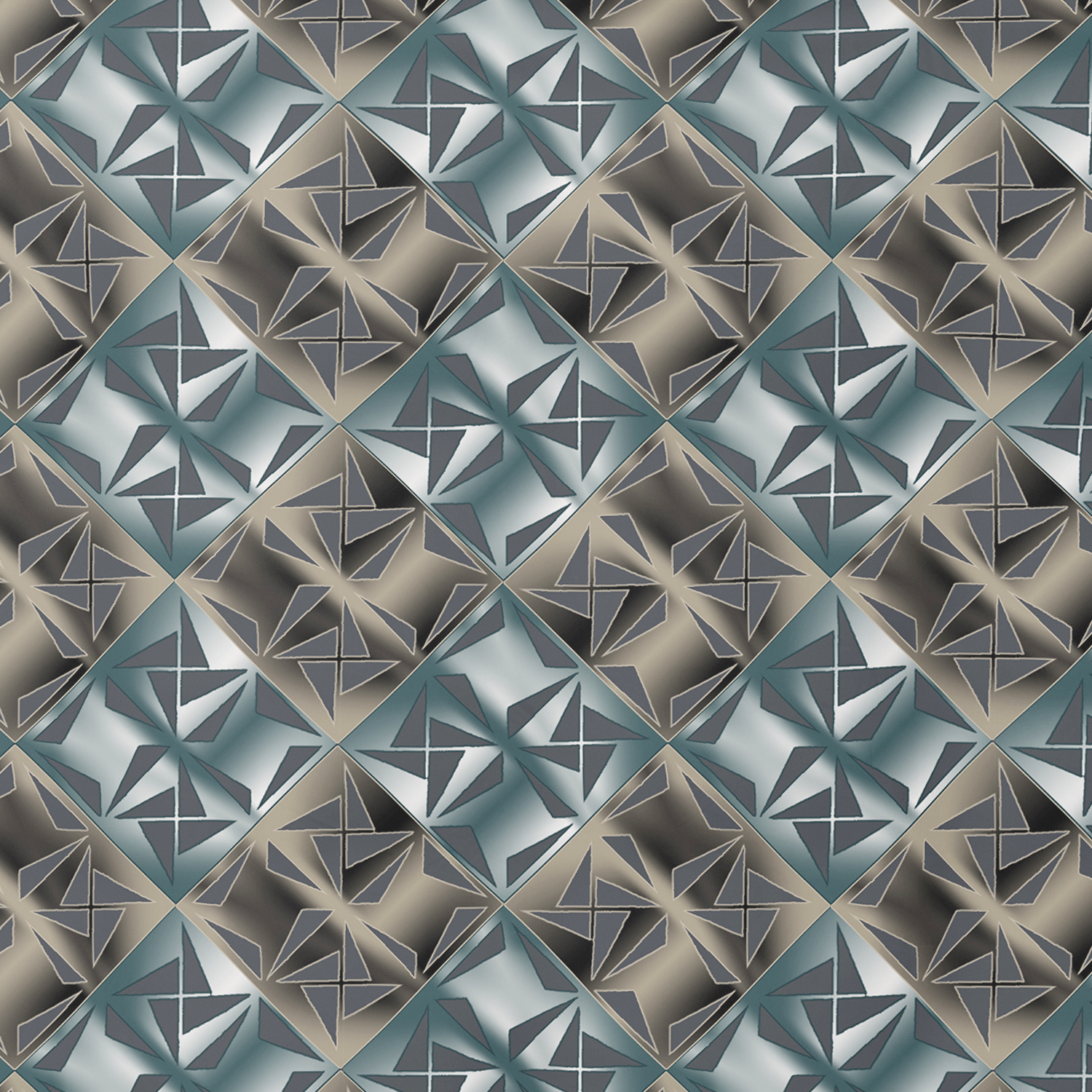 Rankų darbo medvilninis patalynės komplektas | Arctic Mosaic