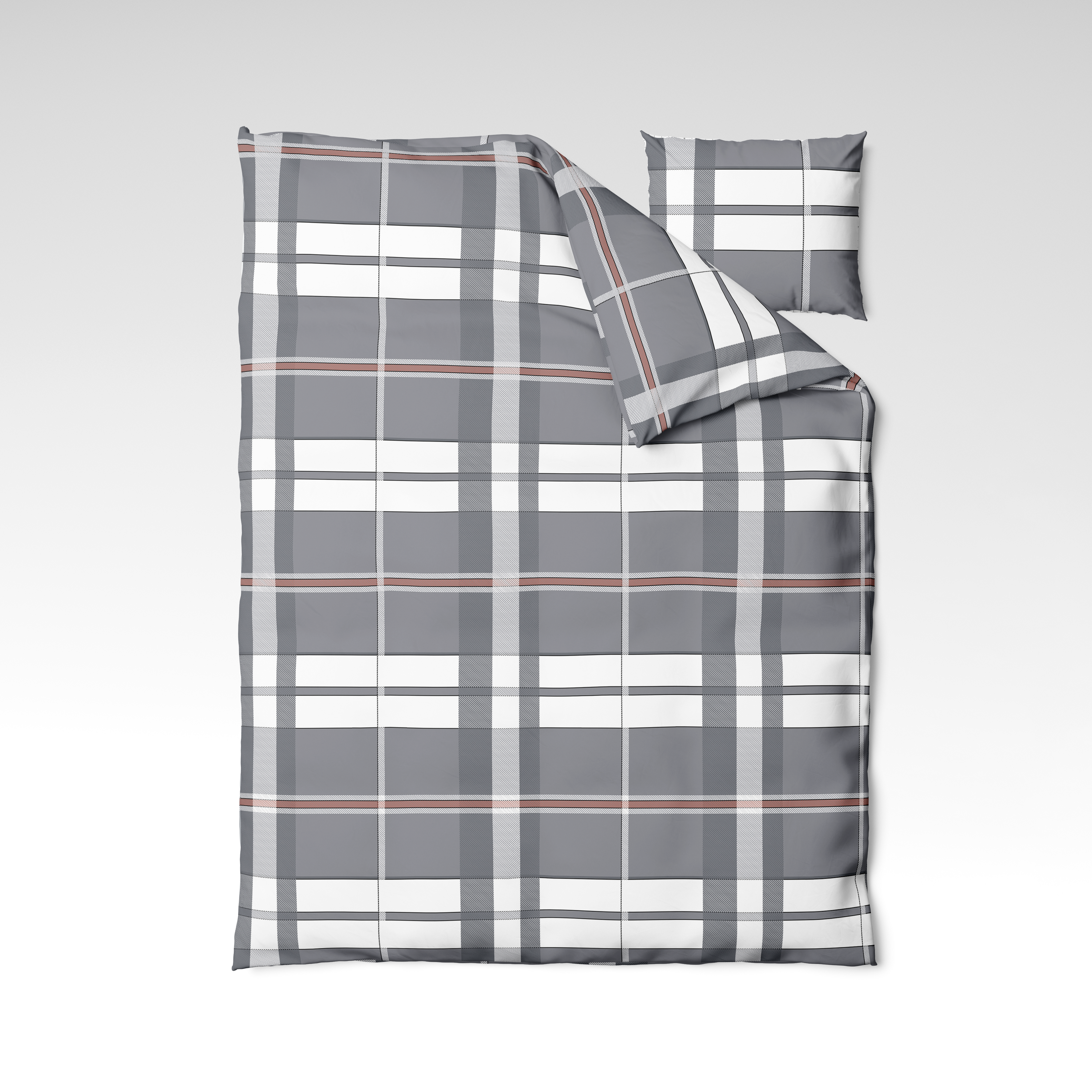 Raštuotas medvilninis audinys | Ash Plaid