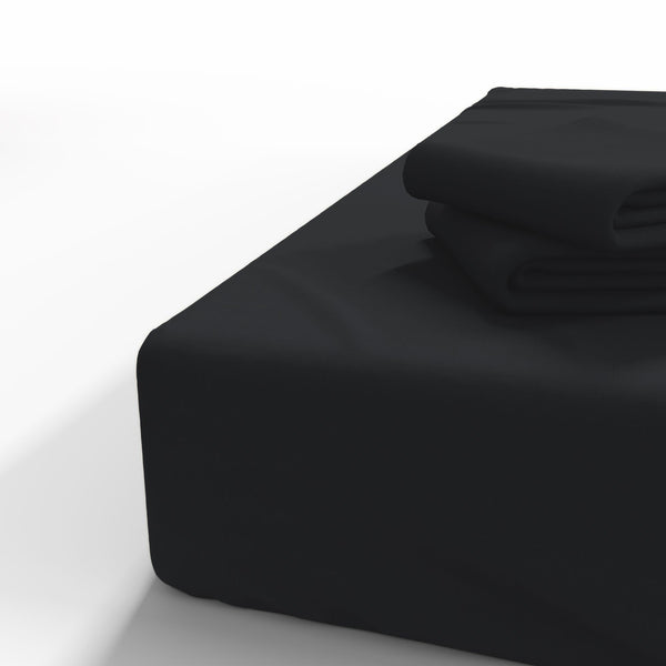 Handmade Cotton Fitted Sheet | Black