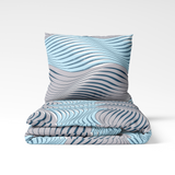 Handmade cotton bedding set | Blue Current