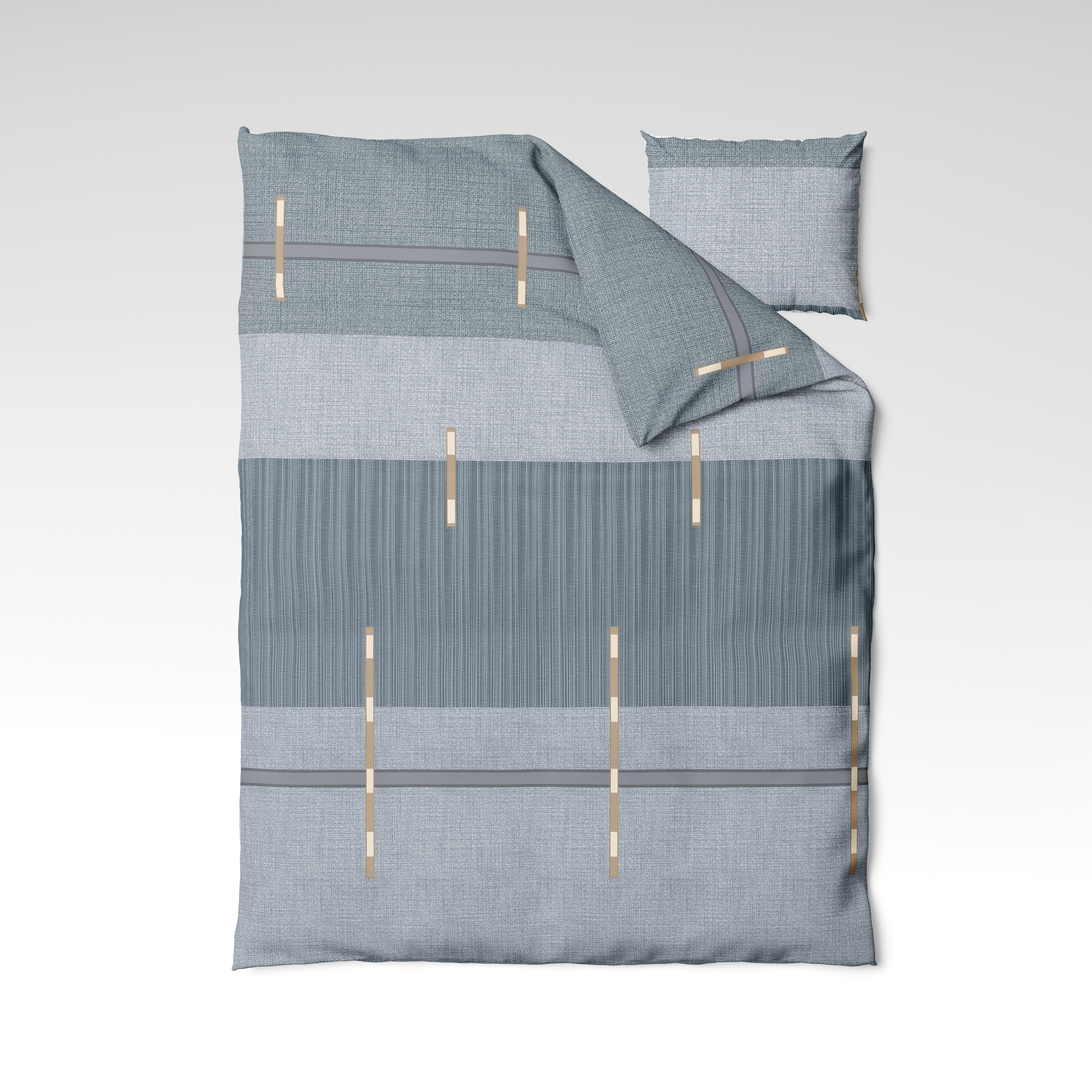 Rankų darbo medvilninis patalynės komplektas | Denim Line