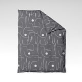 Handmade cotton duvet cover | Graphite Sketch