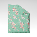 Handmade cotton duvet cover | Mint Blossom