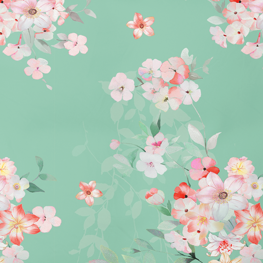 Rankų darbo medvilninis patalynės komplektas | Mint Blossom