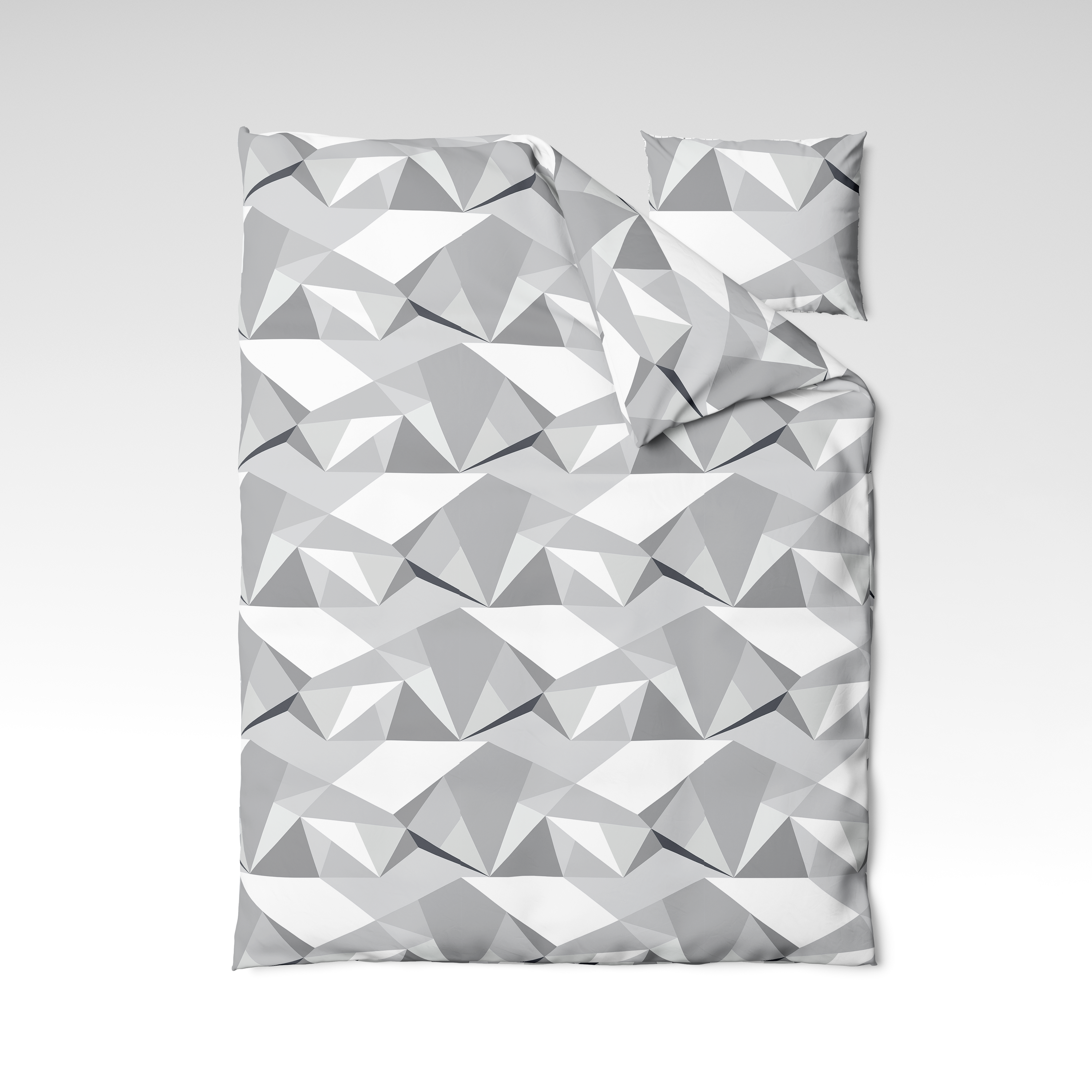 Rankų darbo medvilninis patalynės komplektas | Silver Prism