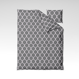 Handmade cotton bedding set | Silver Trellis
