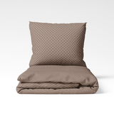 Handmade cotton bedding set | Taupe Lattice