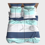 Sewn cotton duvet cover | Lagoon