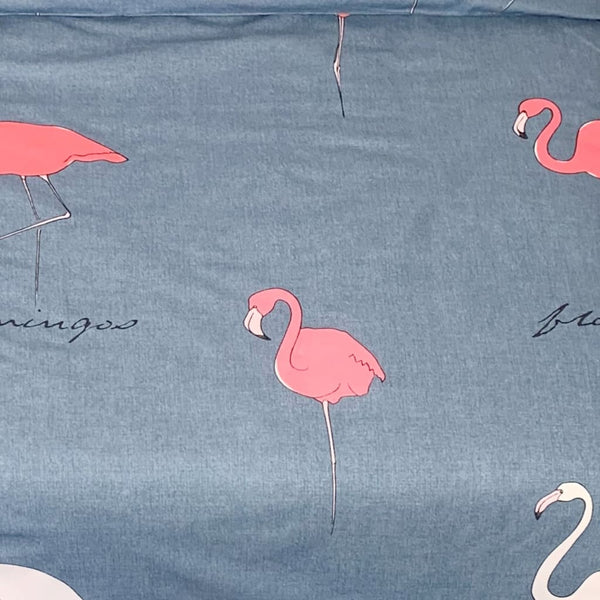 Drobinis audinys | Flamingai - Drobinis margintas audinys