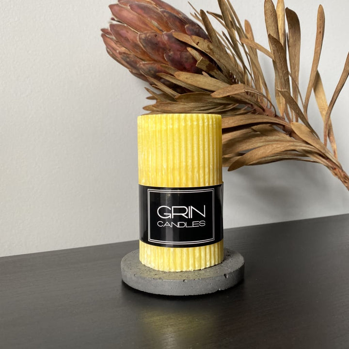 Gofruoto cilindro formos natūralaus palmių vaško žvakė - 