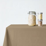 Sewn 100% cotton tablecloth | Champagne beige -