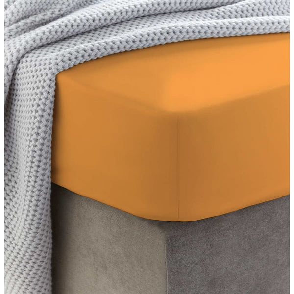 Siuvama drobinė paklodė su guma | Blazing orange - Drobinė