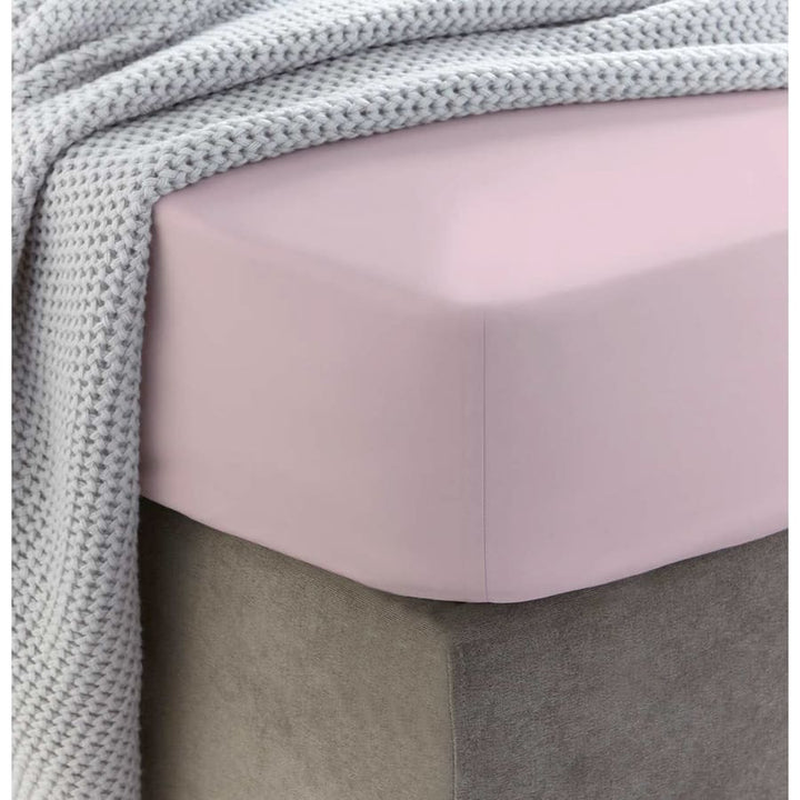 Siuvama drobinė paklodė su guma | Chalk pink - Drobinė