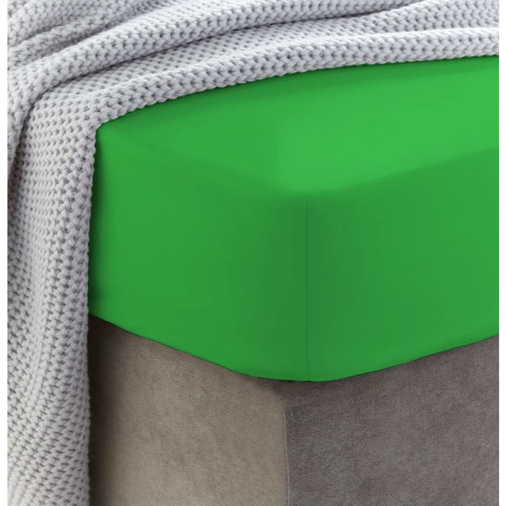 Siuvama drobinė paklodė su guma | Classic green - Drobinė