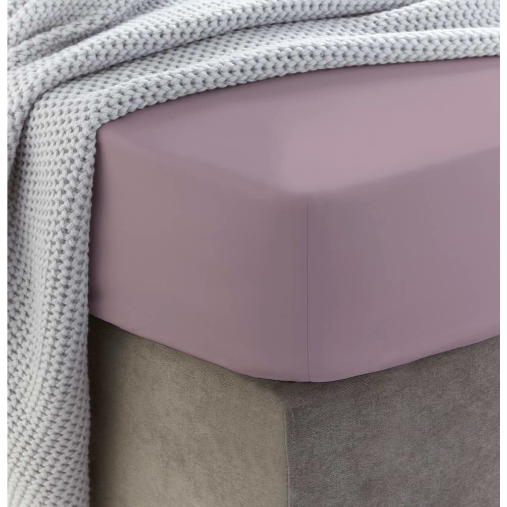 Sewn cotton fitted sheet with elastic | Elderberry - Cotton