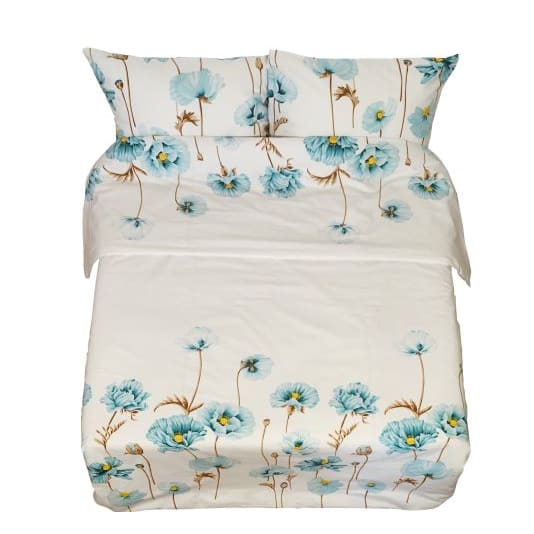 Siuvamas drobinis antklodės užvalkalas | Milky flowers -