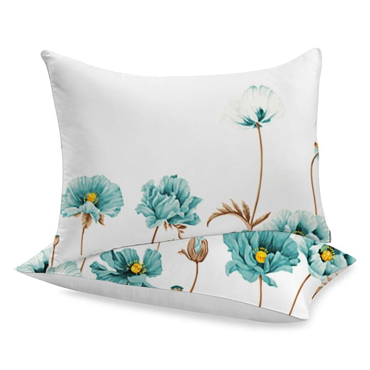 Siuvamas drobinis pagalvės užvalkalas | Milky flowers -