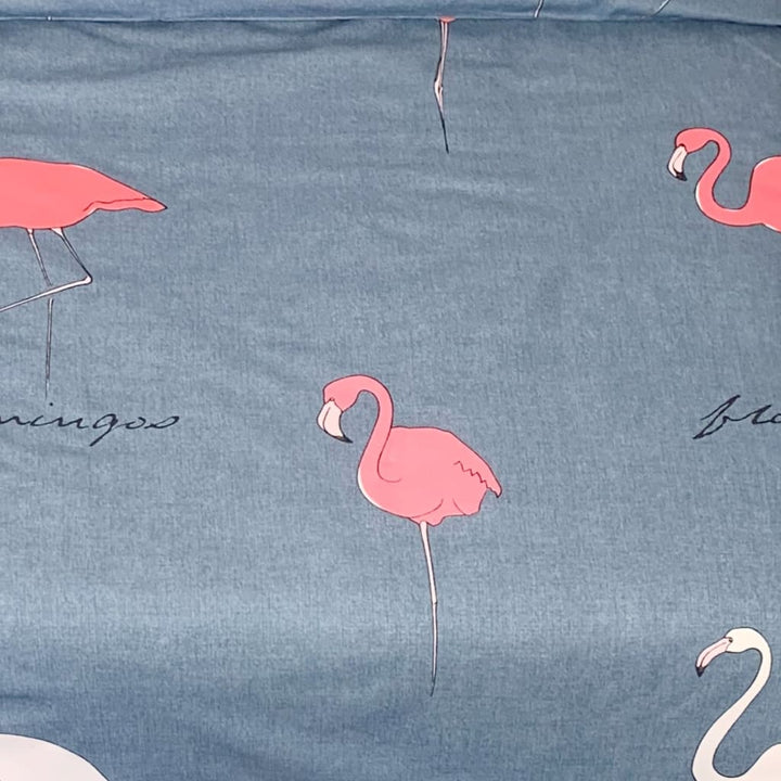 Siuvamas drobinis patalynės komplektas | Flamingai -