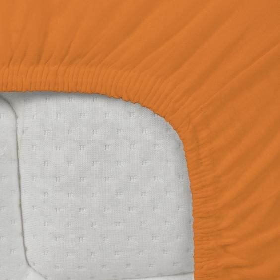 Trikotažinė paklodė su guma | Orange - Trikotažinės paklodės