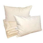 Divpusēja sega un divas spilveni ar zoss dūnu un spalvu pildījumu