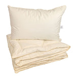 Vienvietīga sega un spilvens ar zoss dūnu un spalvu pildījumu